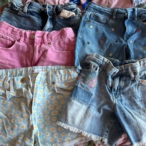 Girls’ shorts, size 10, 5 pairs, Crewcuts, Zara, Gap, Ralph Lauren.